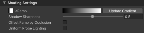 Toon Shader Shading Settings